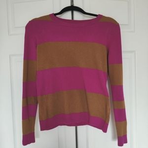 Pink and Brown Striped Sweater